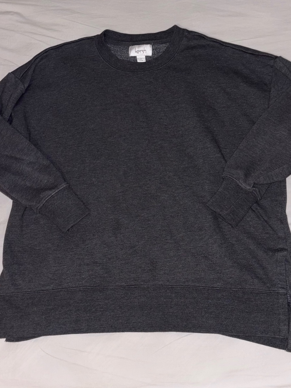 Kersh Women’s Charcoal Gray Crewneck Sweatshirt